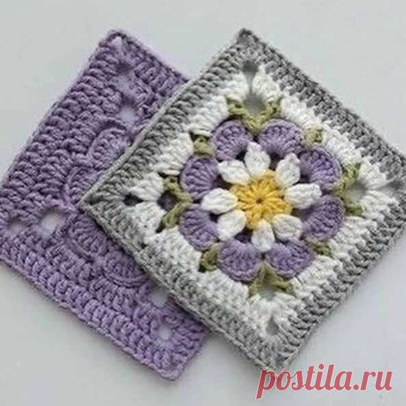 ... ещё Пост для тех, кто только начинает вязать крючком и не умеет читать схемы. Такой мотив можно использовать для вязания пледа