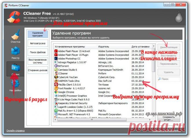 Как удалить программу | Блог Сергея Ермолинского