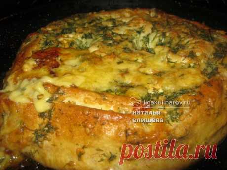 Пирог из лаваша с курицей и сыром, рецепт пошаговый от Лиги Кулинаров. Рецепт пирога из лаваша с курицей и сыром, рецепты Лиги Кулинаров.