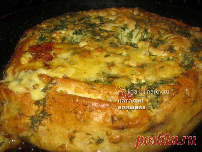 Пирог из лаваша с курицей и сыром, рецепт пошаговый от Лиги Кулинаров. Рецепт пирога из лаваша с курицей и сыром, рецепты Лиги Кулинаров.