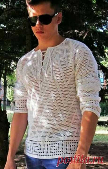 Blusa masculina de croche                                                                                                                                                                                 Mais