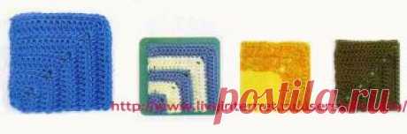 Вязание квадрата крючком от угла