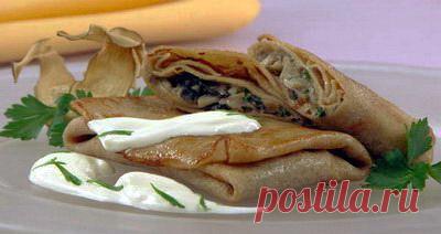 Блинчики гречневые с грибами. - Рецепты - Доставка пиццы, обедов, суши, питьевой воды домой и в офис, банкет, кейтеринг, организация мероприятий в Петербурге