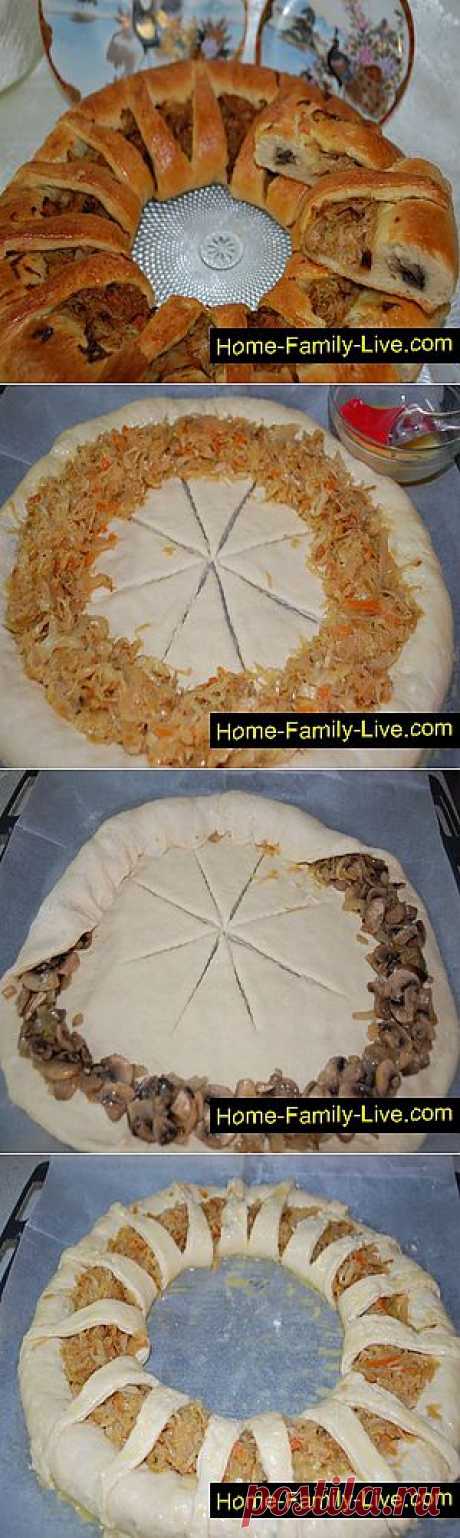 Кулинарные рецепты Пирог с капустой и грибами &amp;raquo; Кулинарные рецепты