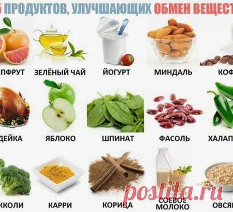 15 продуктов, улучшающих обмен веществ
