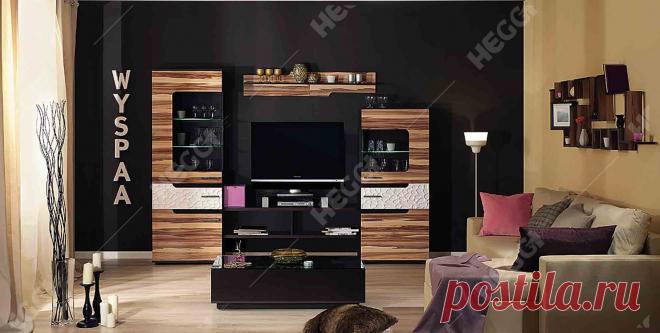 Стенка для гостиной Виспа 1 стекло глянец венге орех балтимор арт144 (артикул: 100144) – купить в Москве за 31590 руб в интернет-магазине Heggi