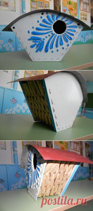 Скворечник «Гжель» | "Фабрика хобби"