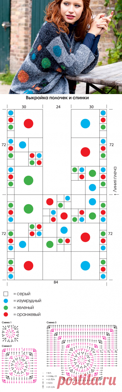 Дизайнерский кардиган - схема вязания крючком. Вяжем Кардиганы на Verena.ru