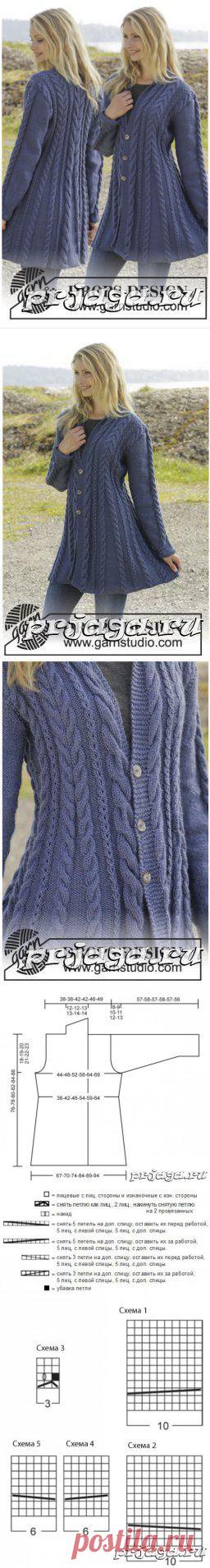 Жакет спицами вязанный косами