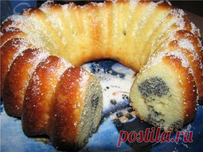 Лучшие кулинарные рецепты: Лимонный кекс с маковой начинкой