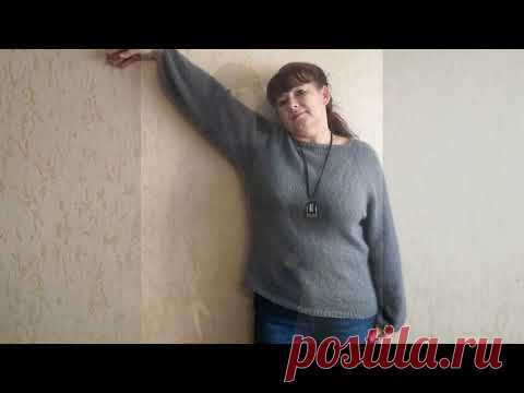 Реглан сверху - просто! Азиатский росток. Джемпер женский спицами из DROPS Kid Silk. Экспресс МК.