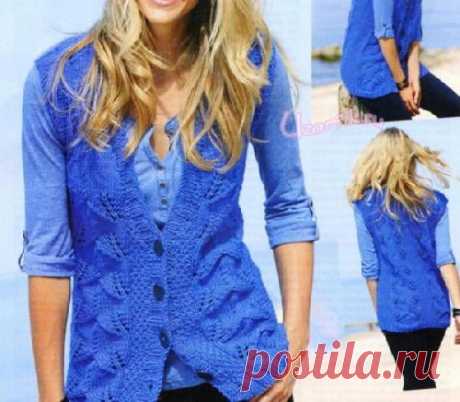 Удлиненный жилет спицами - Описание вязания, схемы вязания крючком и спицами | Узорчик.ру