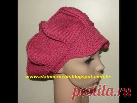 CROCHE - BOINA RELEVO COM ABA 2013 - YouTube