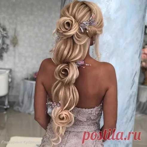 Причёска на распущенный длинные волосы