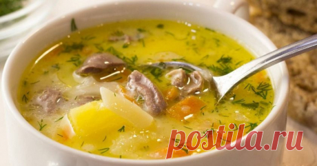 Сырный суп с сердечками