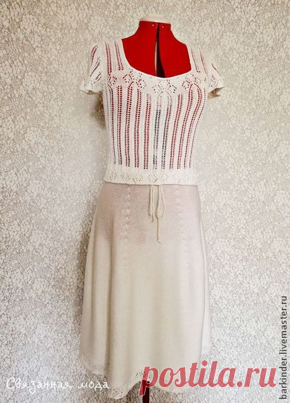 Вязаный комплект юбка и топ " Молочный Альянс" - белый,однотонный,молочный