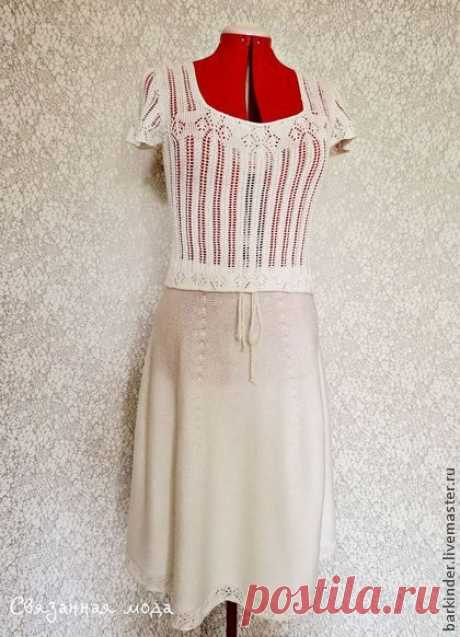 Вязаный комплект юбка и топ &quot; Молочный Альянс&quot; - белый,однотонный,молочный