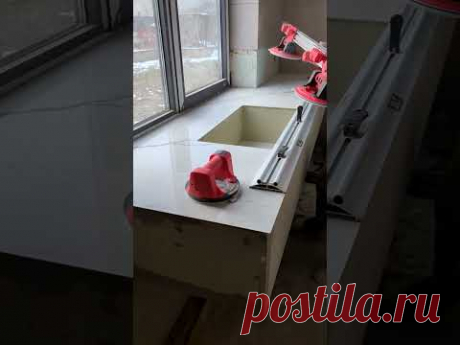Облицовка большой раковины из керамогранита Часть 2 #new #diy #плитка