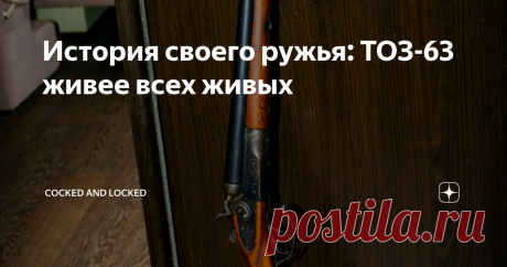 История своего ружья: ТОЗ-63 живее всех живых Собственно говоря, это уже третий раз, когда "зеленку" я беру с задумкой купить одно ружье, а в результате покупается совсем другое. В общем-то, особой необходимости именно в курковке и не было (МР-43, хоть и топорен, но уже до ума доведен)... Но вот то самое чувство, когда берешь в руки абсолютно рядовую и совершенно потасканную двустволку - и выпускать не хочется.