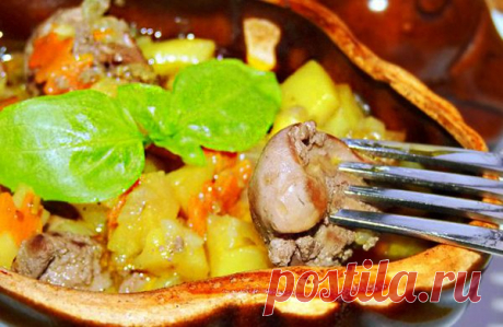 Куриная печень в горшочке — Сад Заготовка