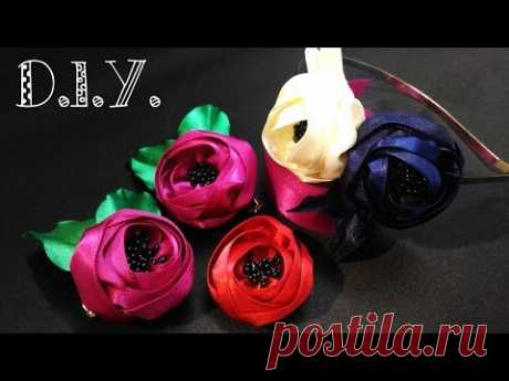 ❃ ❀ ❃ D.I.Y. Kanzashi English Rose ❃ ❀ ❃