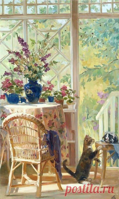 Художник Святослав Новосадюк. И летний сад, и кошка на окошке - Искусство - медиаплатформа МирТесен