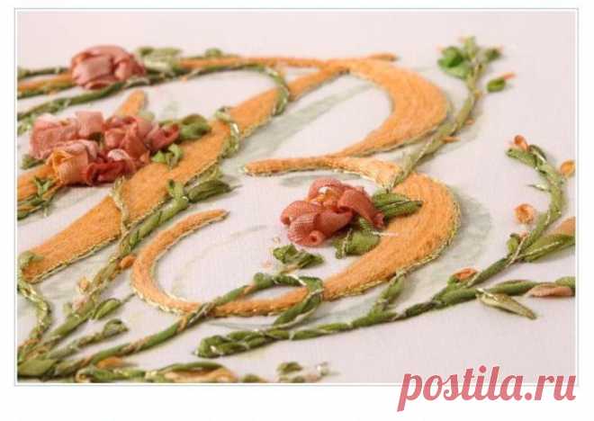 Монограммы / Вышивка / Вышивка лентами