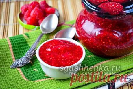 Малина перетертая с сахаром на зиму, рецепт без варки с фото