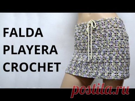 Falda Playera en tejido crochet tutorial paso a paso.