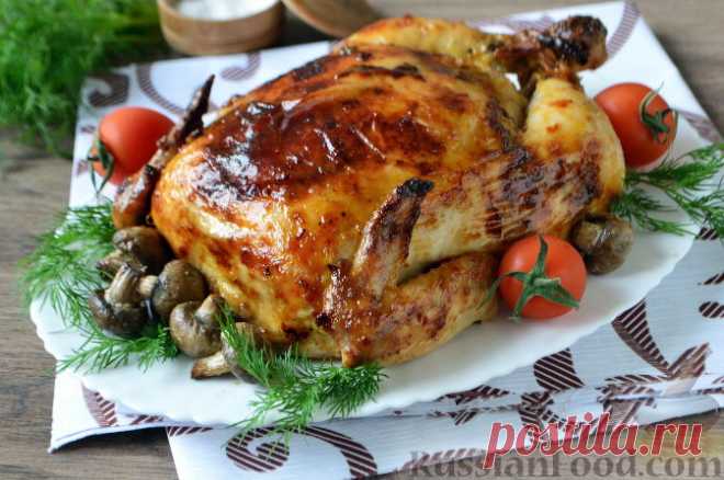 Рецепт: Курица, фаршированная гречкой и грибами на RussianFood.com