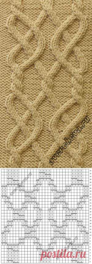 Узор 710 « коса 30 петель» | каталог вязаных спицами узоров