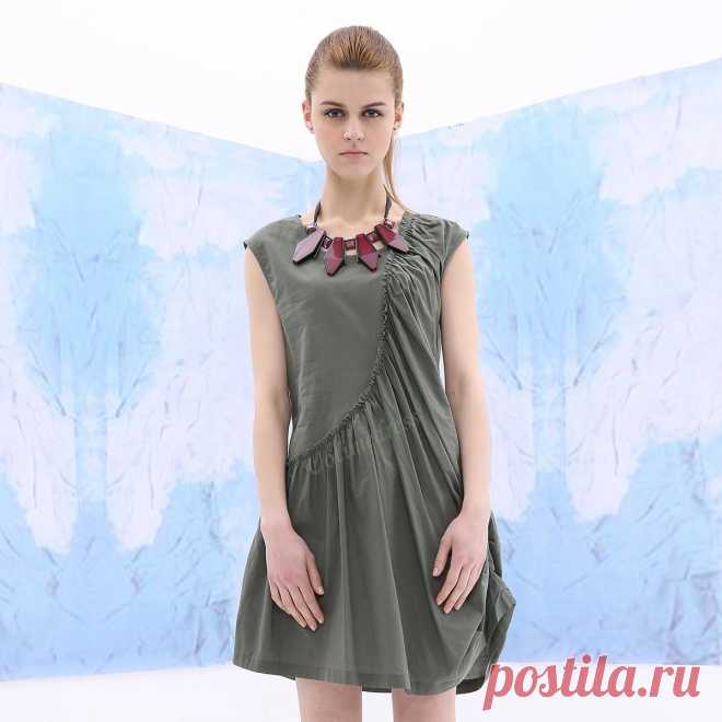 Army Green Cotton рукавов Блузка Женщины платья от Uotimedress