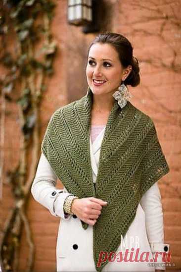 Шаль спицами