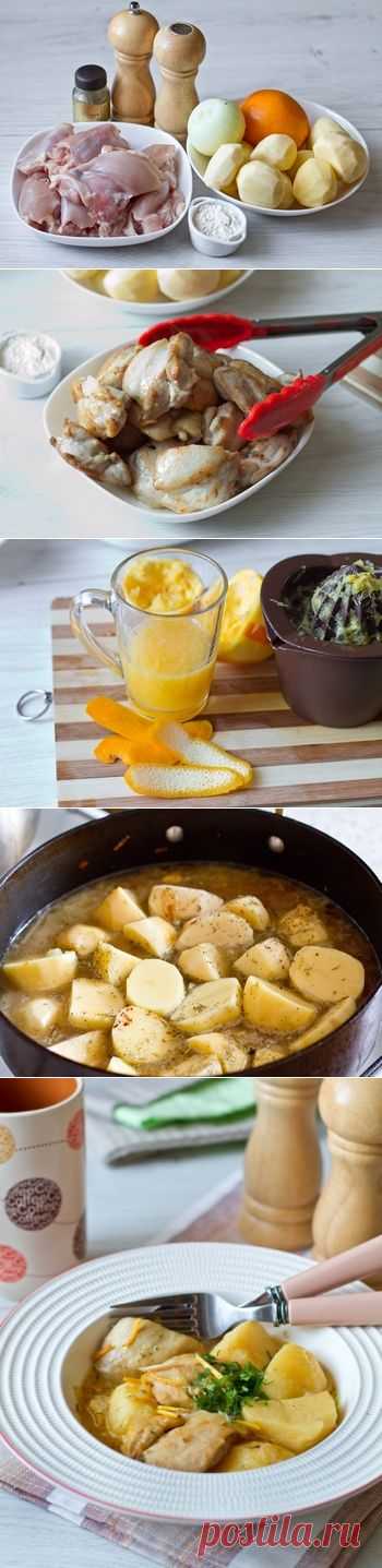 курица с апельсином и розмарином
