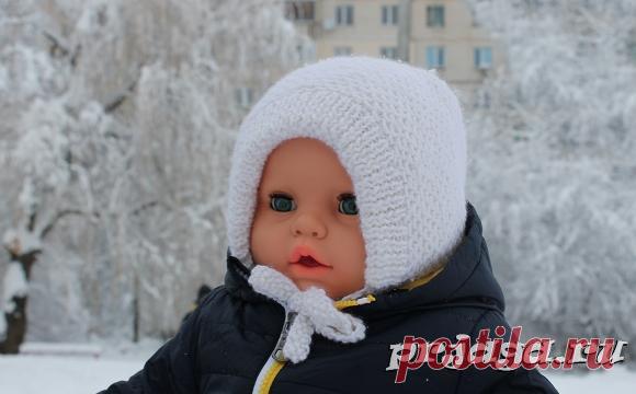 Двойная шапочка – чепчик спицами + снуд