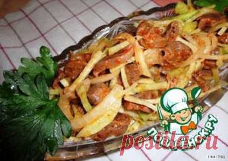 Корейский салат из куриных желудков с редькой - кулинарный рецепт