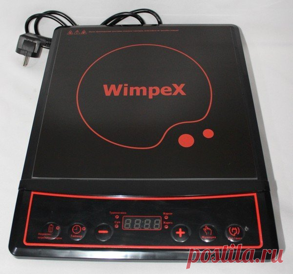 Индукционная плита Wimpex WX-1323 2000W Таймер, многофункциональная. Цена 400.00 грн, купить в Одессе Компактная индукционная плита на 1 конфорку занимает совсем немного места, а источником питания служит электричество.Процесс приготовления пищи занимает меньше времени, чем на обычных варочных панелях, благодаря быстрому разогреву посуды. Благодаря своему дизайну, она с легкостью впишется в Ваш
