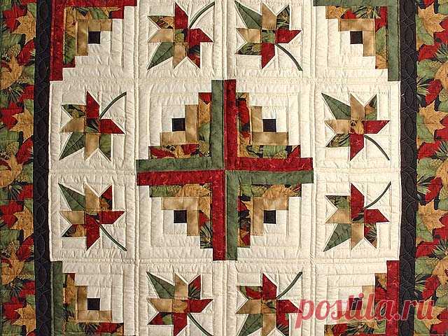 Autumn Splendor Log Cabin Quilt -- outstanding smartly made Amish Quilts from Lancaster (wh2215)