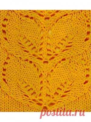 Ажурный узор с листьями, вязаный спицами — Шпуля - сайт о вязании