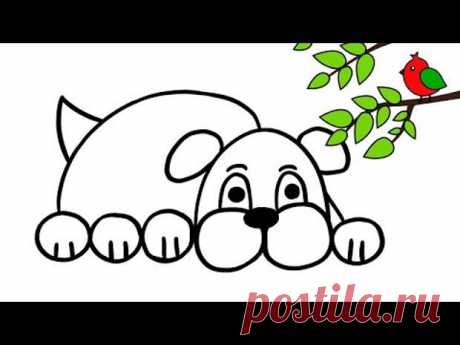 Как нарисовать СОБАКУ / мультик раскраска СОБАКА для детей / Раскраски М... - Подружки - медиаплатформа МирТесен Мира, тепла, уюта вашему дому!!!