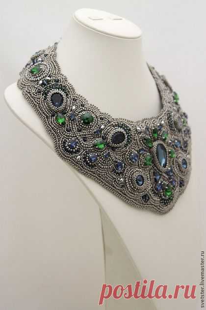 Купить Колье Холодная роскошь - стразы, стразы сваровски, Стразы swarovski, стразы в цапах