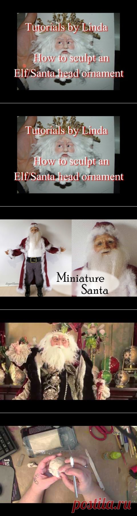 Tutorial how to sculpt a Polymer clay Santa ornament part two - YouTube