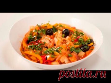 Тушёная треска с овощами и рисом | Правило тарелки