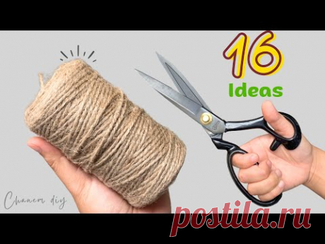 16 Идей рукоделия из джута 😍 Идеи для домашнего декора и хранения, сделанные вручную 👉DIY #2024