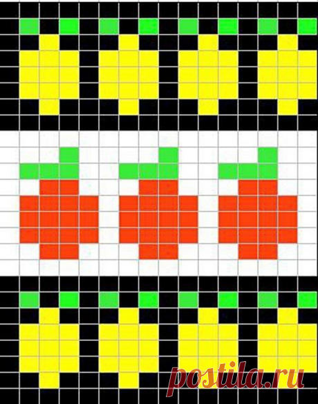 Lemons and oranges chart Knitting pattern by Sandra Jäger This pattern was coming to my mind on a bus trip... As I've seen patterns with strawberries and Co before I thought it was time to add some oranges and lemons, too.I think if you use orange as background colour for the lemon and yellow for the orange this pattern will even look better.