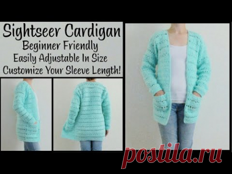 The Sightseer Cardigan | Easy Crochet Cardigan - Beginner Friendly | Crochet Sweater Tutorial