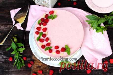 Лимонний сирник без випікання з малиновим мусом | Picantecooking