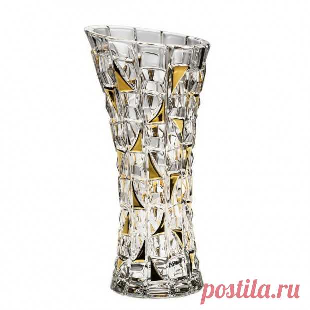 Хрустальная Ваза "Patriot Gold" (Патриот Голд) 33 см. Crystal Bohemia купить в Москве +7 (495) 105-51-56
