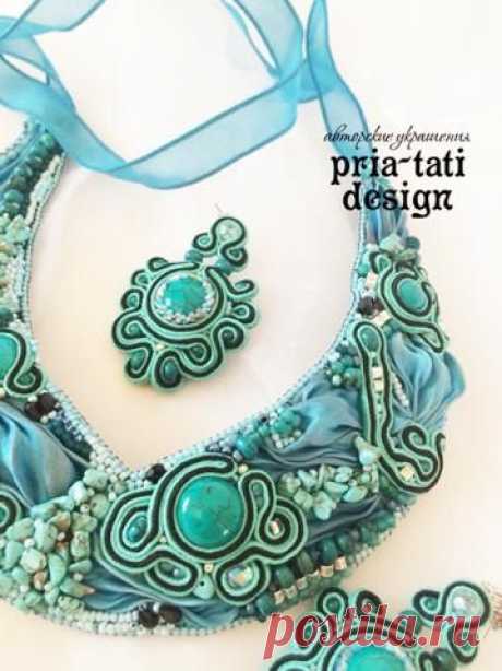 Сутажный комплект с лентой шибори &quot;Пробуждение&quot; | biser.info - всё о бисере и бисерном творчестве