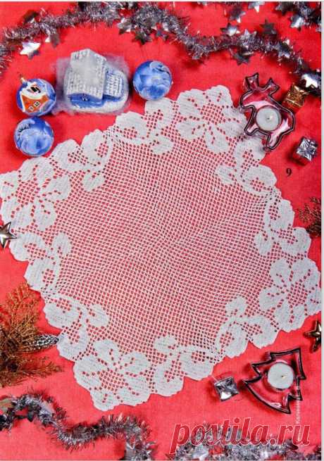 Квадратная салфетка в филейной технике. Крючком. / knittingideas.ru